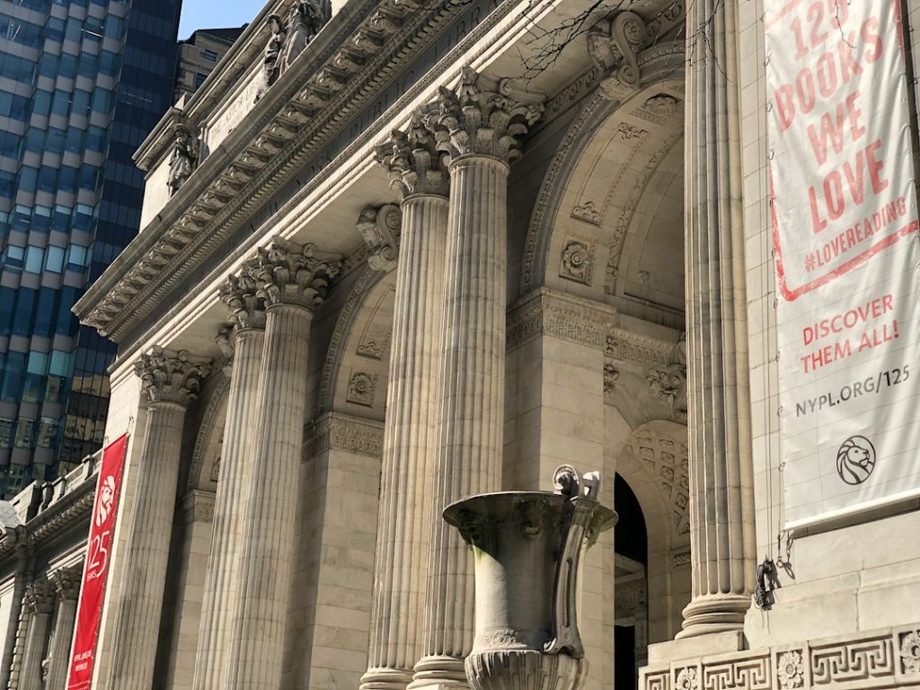 A grand New York public cultural building with historic architecture
