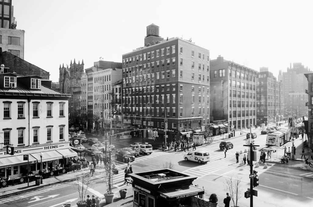 Historic urban street scene used as an illustration for the history of San Juan Hill