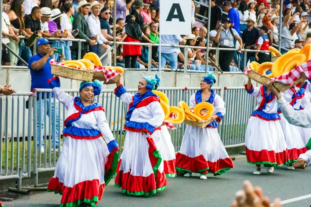 Crowd celebrating at a cultural street festival